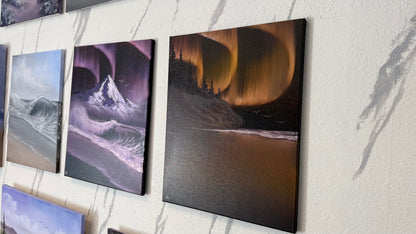 Painting #2379 - Golden Coast Northern Lights Seascape painted 4-7-26