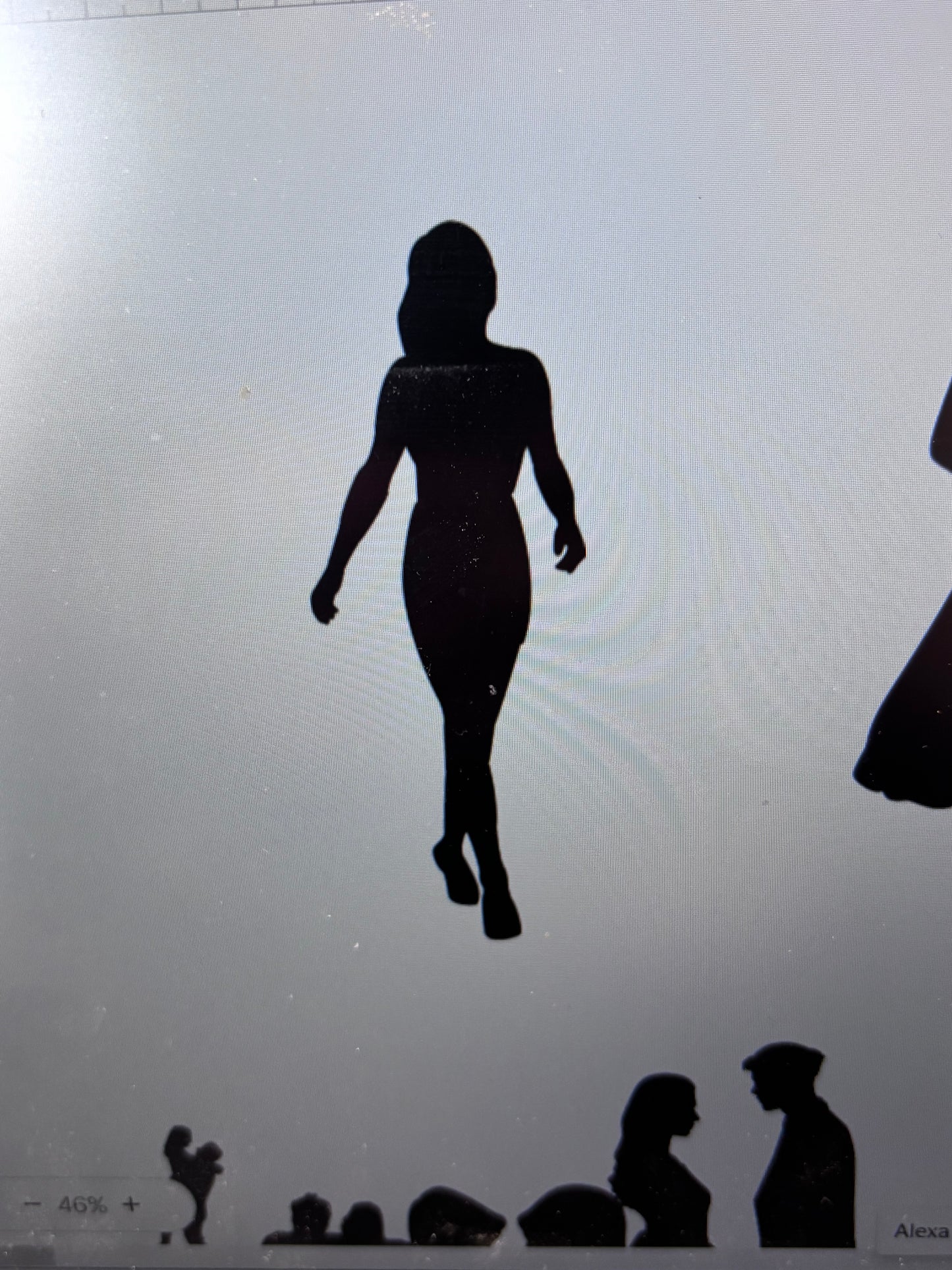Decal - Runway Model full body - Removable Adhesive Sticker