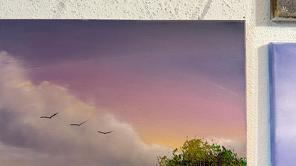 Painting #2482 - 18x24" Canvas - Sunset Seascape painted 6-11-26