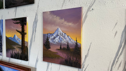Painting #2388 - 16x20" Canvas - Sunset Mountain Landscape painted 4-14-26