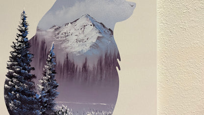 Painting #2066 - 16x20" Canvas - Sitting Bear painted 9-20-25