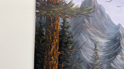 Painting #2583 - 16x20" Canvas - Mountain Forest Landscape by Josh and Dani painted 9-5-26
