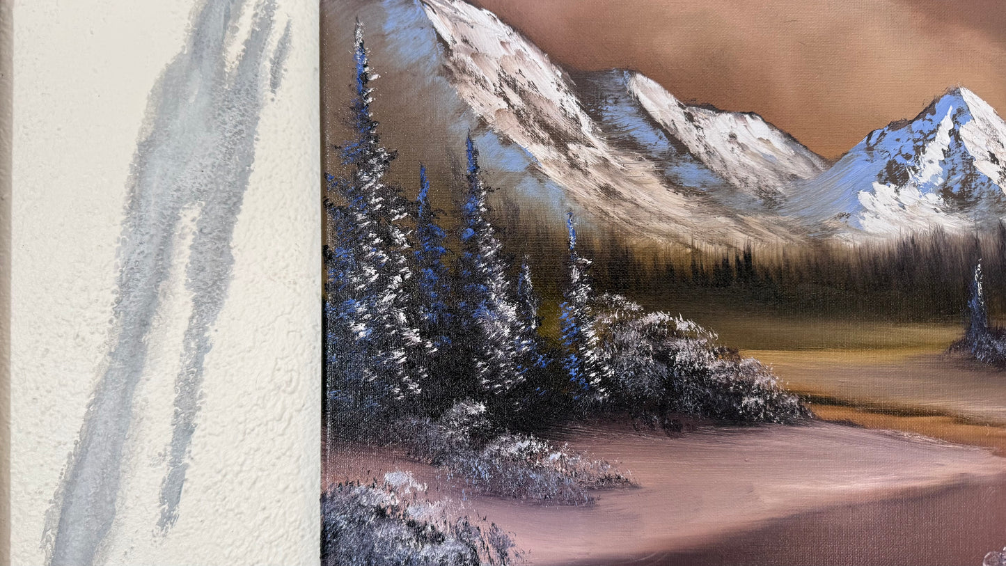 Painting #2270 - 16x20" Canvas - Mountain River Valley painted 2-5-26