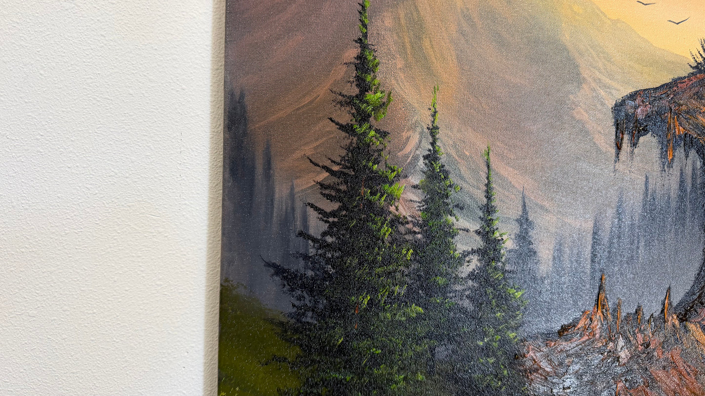 Painting #2561 - 16x20" Canvas - Acrylic and Oil Landscape with Josh and Dani painted 8-23-26