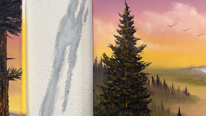 Painting #2399 - 16x20" Canvas - Mt Hood Columbia River Landscape painted 4-19-26