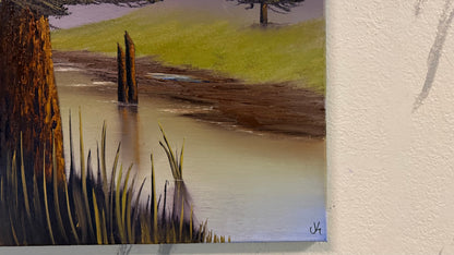 Painting #2383 - Forest River Landscape painted 4-11-26