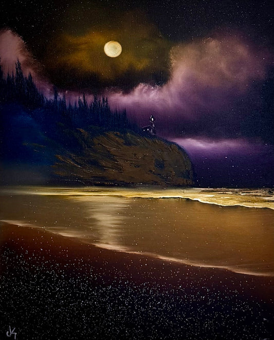 Painting #2520 - 16x20" Canvas - Washington Coast Seascape painted 7-19-26