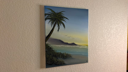 Painting #2515 - 16x20" Canvas - Sunset Seascape painted 7-13-26