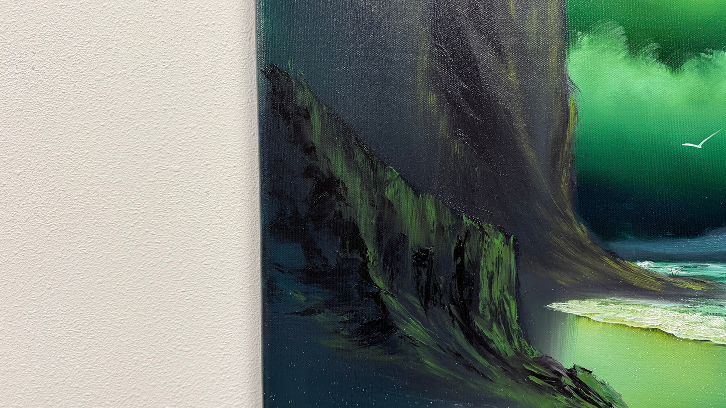 Painting #2569 - 22x28" Canvas - Night Seascape painted on 8-27-26