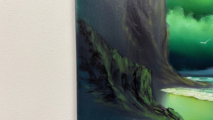 Painting #2569 - 22x28" Canvas - Night Seascape painted on 8-27-26