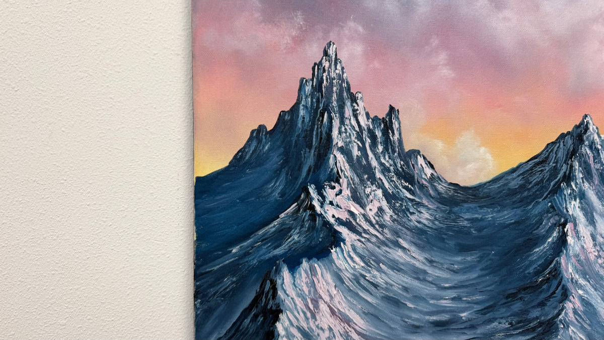 Painting # by Dani from Happily Painted - 16x20" Canvas - Sunset Mountain Landscape