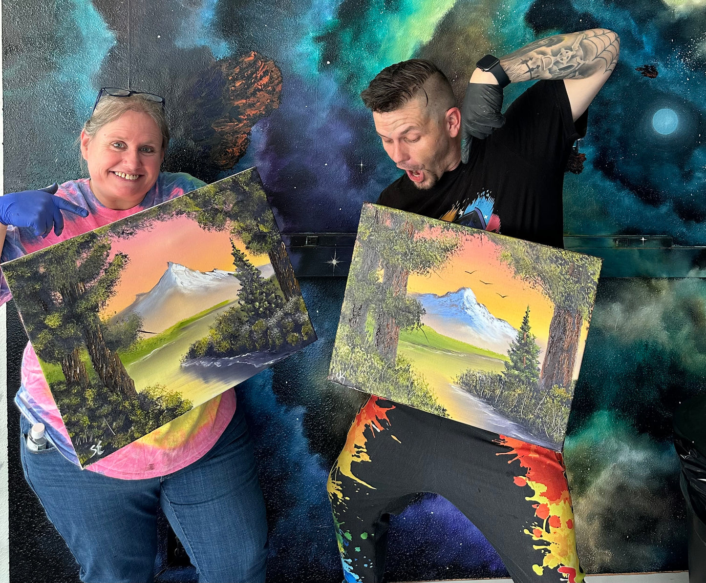 GROUP Painting Class - Night Time Black Canvas Scene with PaintWithJosh