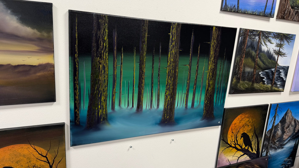 Painting #2649 - 24x36" Canvas - Forest Landscape painted 10-15-26