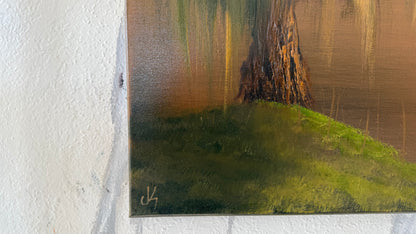 Painting #2060 - 16x20" Canvas - Willow Tree Landscape painted 9-18-25