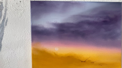 Painting #2183 - 16x20" Canvas - Sunset Seascape painted 12-12-25