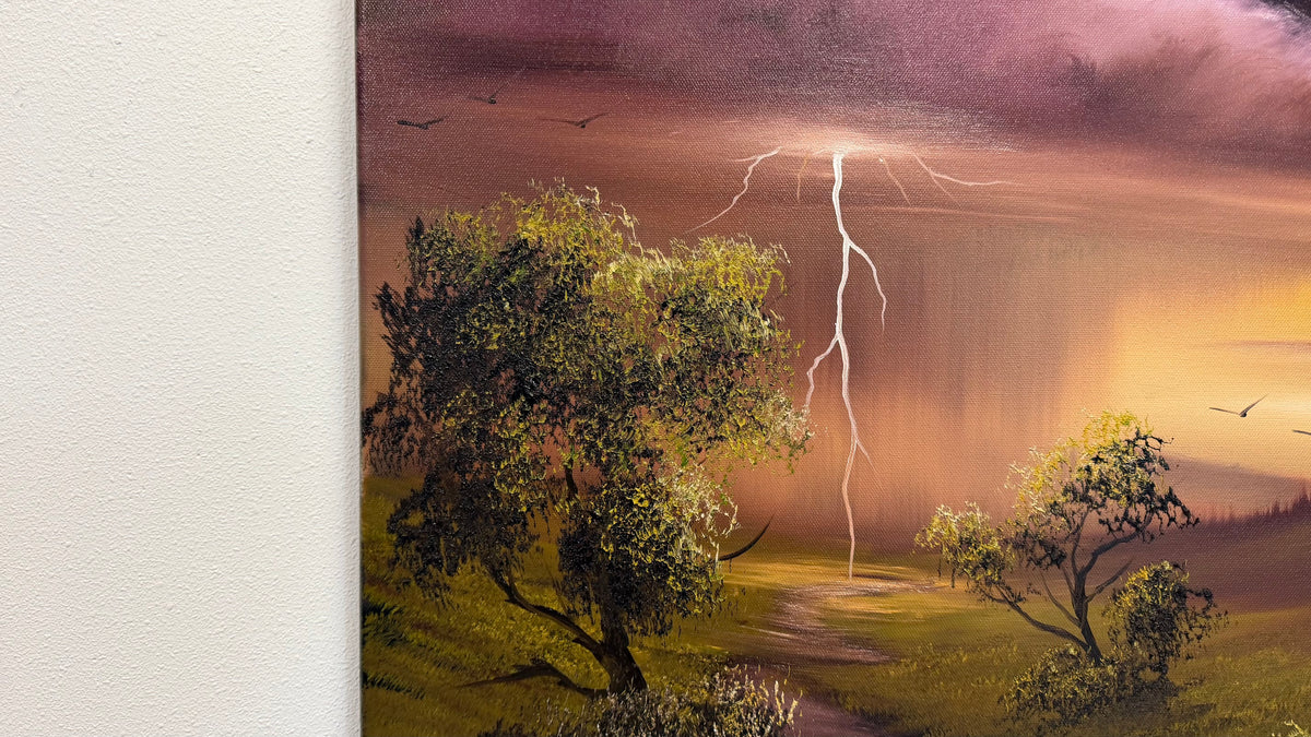 Painting #2636 - 20x24" Canvas - Sunset Midwest Landscape painted 10-3-26