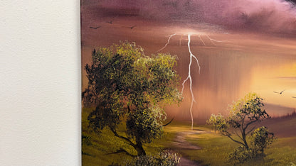 Painting #2636 - 20x24" Canvas - Sunset Midwest Landscape painted 10-3-26