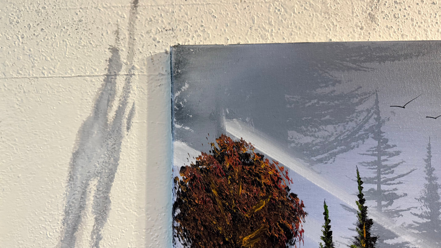 Painting #2469 - 16x20" Canvas - Forest Waterfall Landscape painted 5-30-26