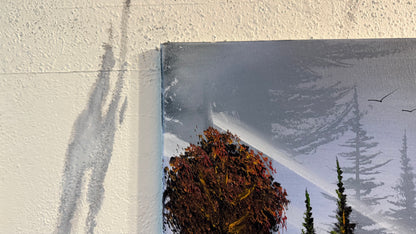 Painting #2469 - 16x20" Canvas - Forest Waterfall Landscape painted 5-30-26