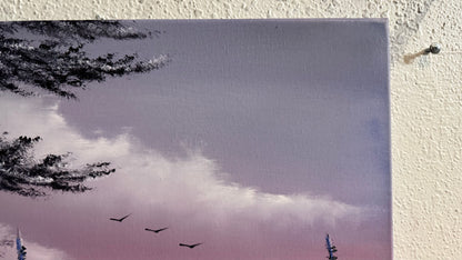 Painting #2453 - 16x20" Canvas - Sunrise Winter Landscape painted 5-22-26