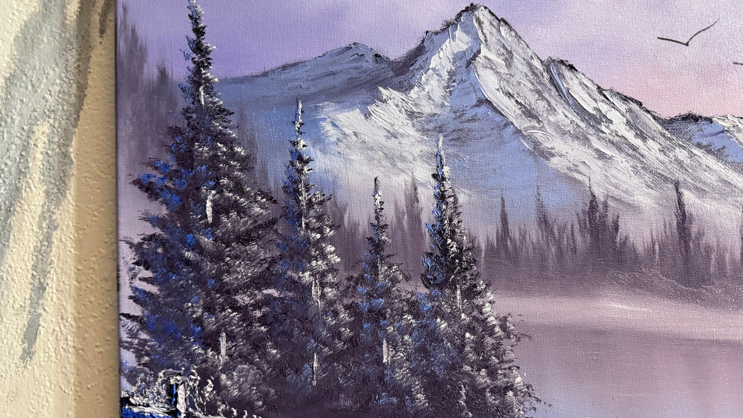 Painting #2255 - 18x24" Canvas - Winter Landscape painted 1-24-26