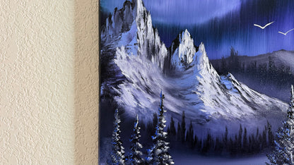 Painting #2498 - 16x20" Canvas - Night Mountain Landscape painted 6-30-26