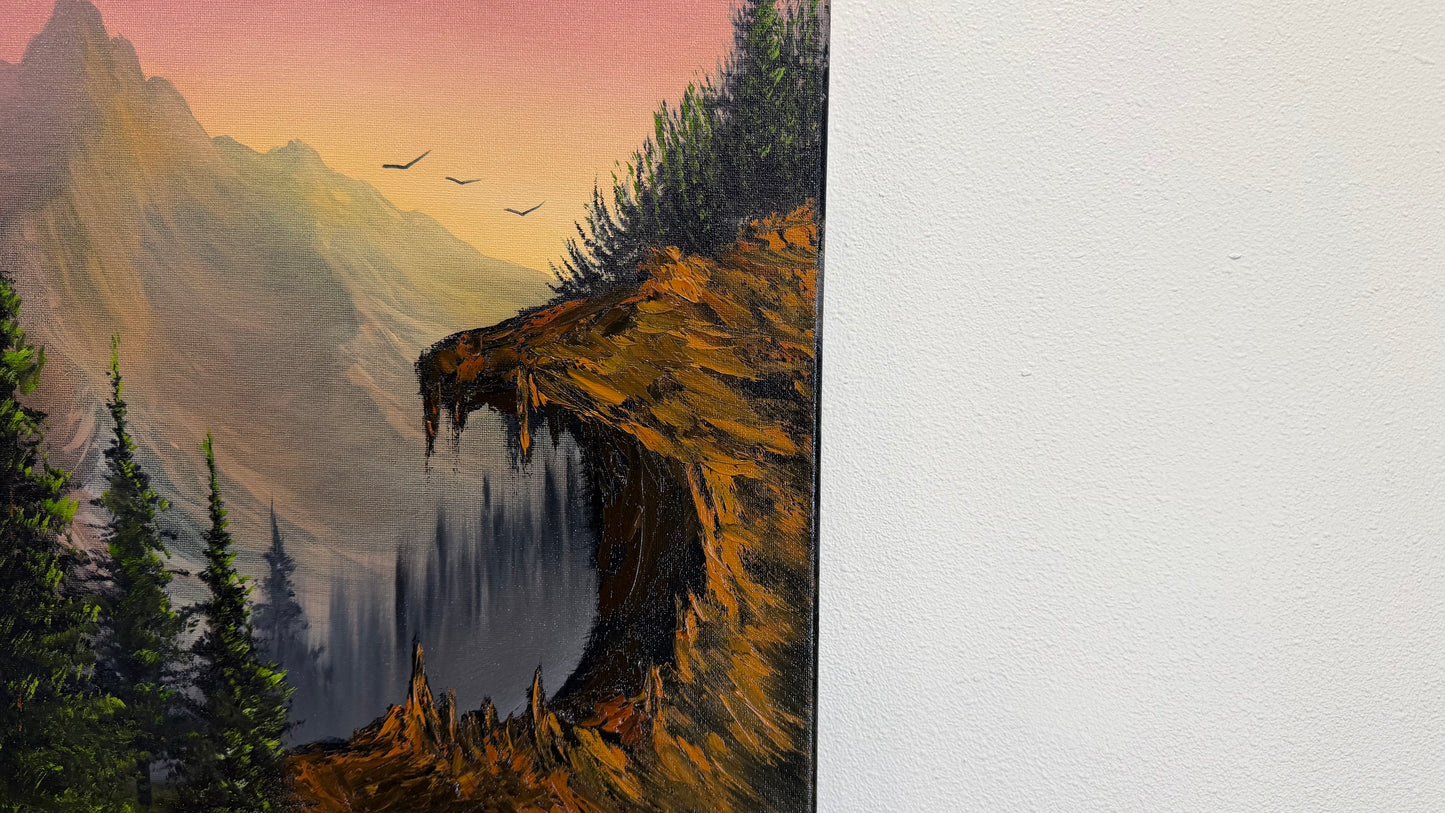 Painting #2561 - 16x20" Canvas - Acrylic and Oil Landscape with Josh and Dani painted 8-23-26