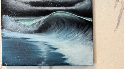 Painting #2391 - 16x20" Canvas - Stairway to Heaven Seascape painted 4-16-26