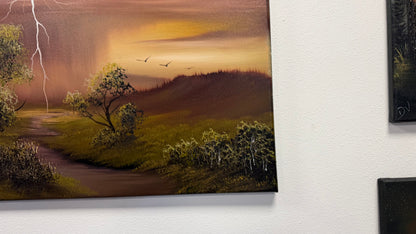 Painting #2636 - 20x24" Canvas - Sunset Midwest Landscape painted 10-3-26