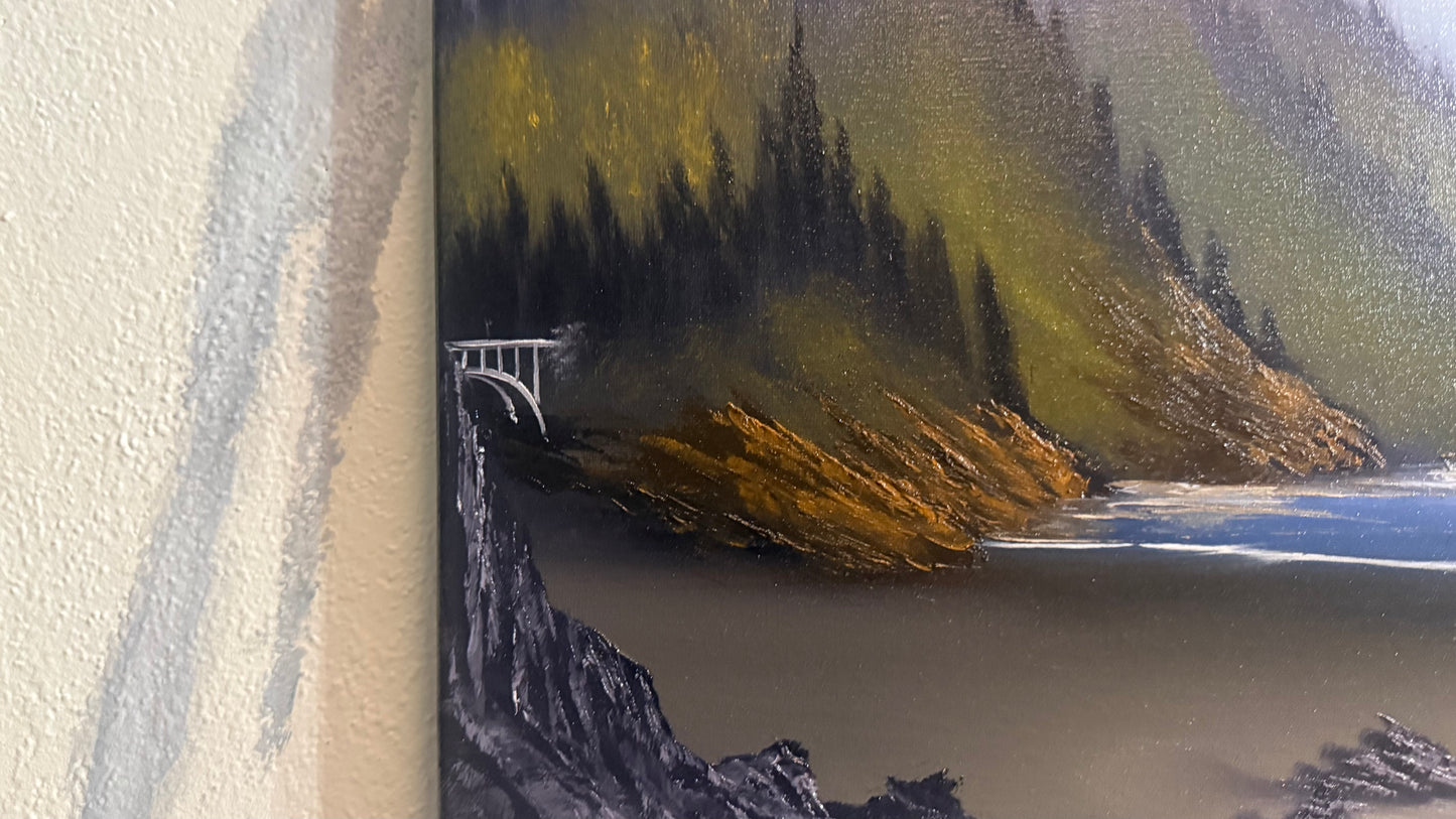 Painting #2422 - 16x20" Canvas - Pacific Northwest Seascape painted 5-1-26