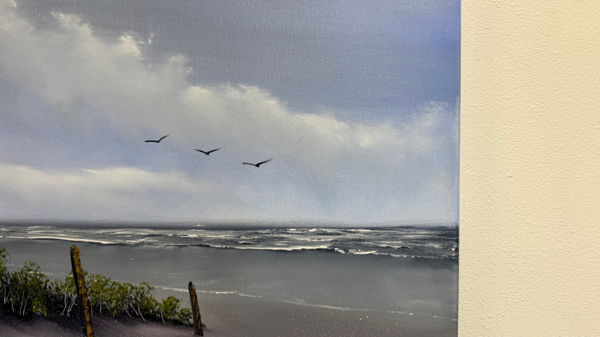 Painting #2611 - 16x20" Canvas - East Coast Seascape painted 9-20-26
