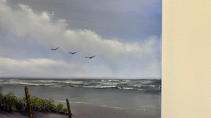 Painting #2611 - 16x20" Canvas - East Coast Seascape painted 9-20-26