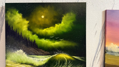 Painting #2352 - 24x36" Pro Series Canvas - Crashing Wave Seascape painted 3-23-26
