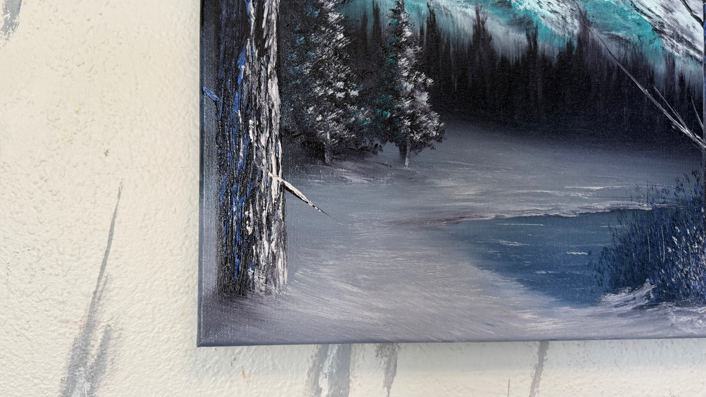 Painting #2249 - 16x20" Canvas - Space Mountain painted 1-21-26