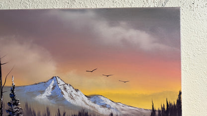 Painting #2290 - 20x24" Canvas - Winter Landscape painted 2-15-26