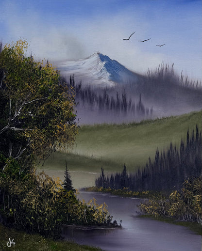 Painting #2554 - 16x20" Canvas - Summer Mountain Landscape painted 8-18-26