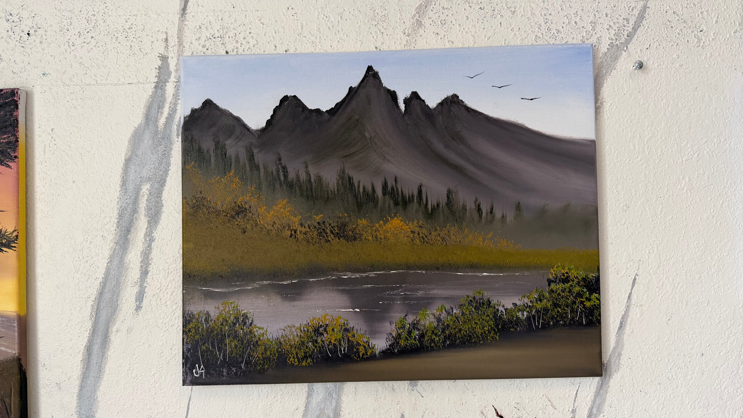 Painting #2474 - 16x20" Canvas - Teton River Path painted 6-2-26