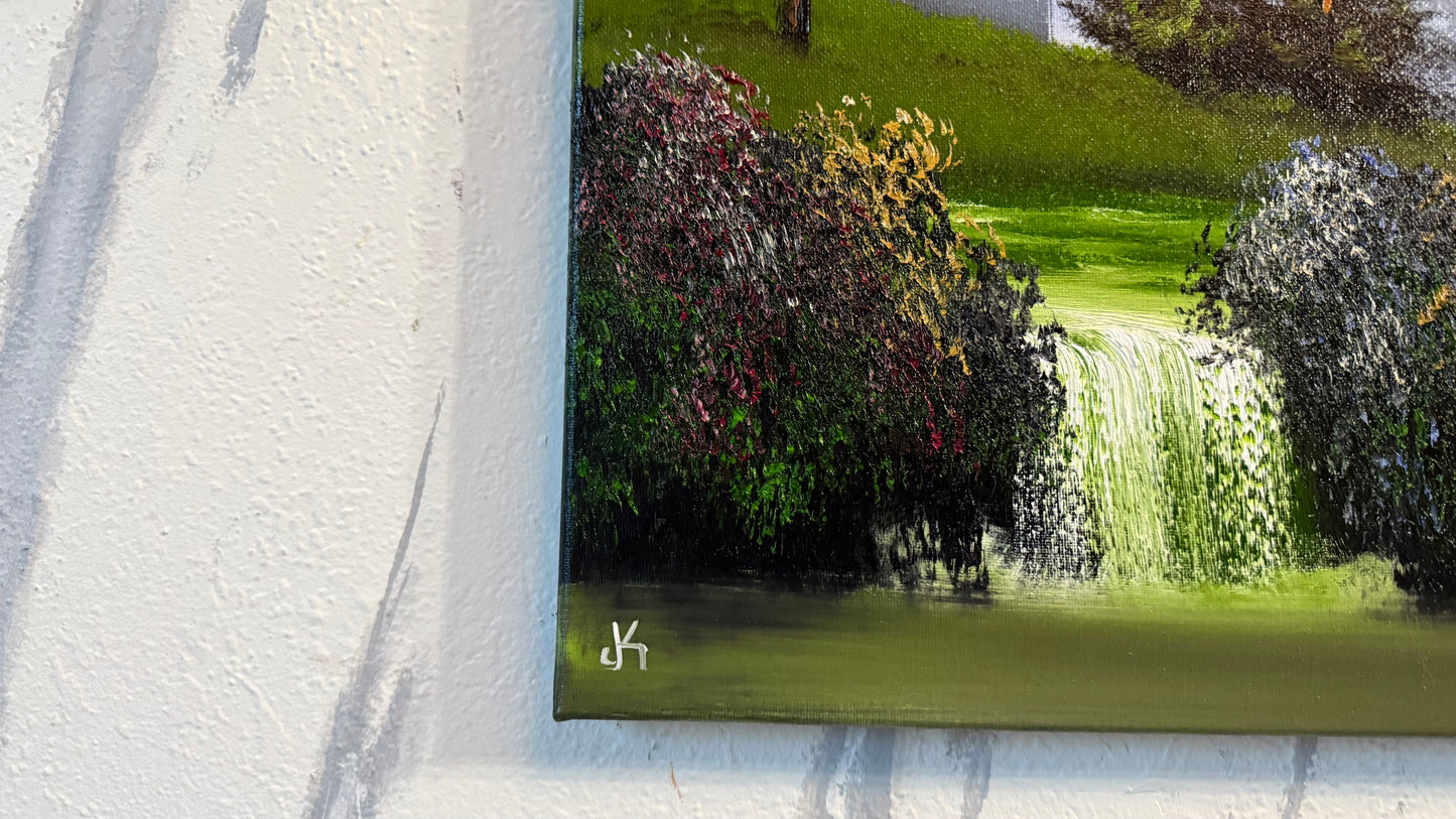 Painting #2469 - 16x20" Canvas - Forest Waterfall Landscape painted 5-30-26