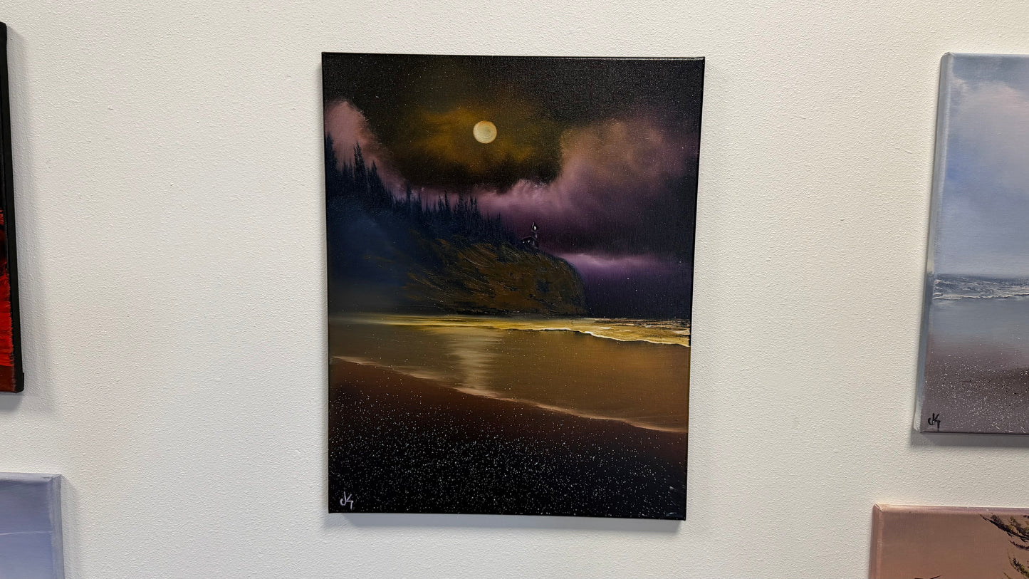Painting #2520 - 16x20" Canvas - Washington Coast Seascape painted 7-19-26