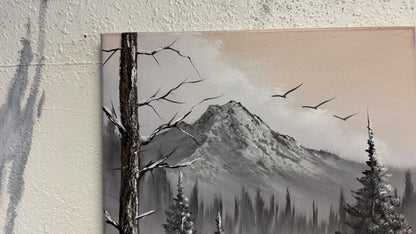 Painting #2167 - 16x20" Canvas - Winter Landscape painted 12-1-25