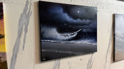 Painting #2384 - 16x20" Canvas - Crahsing wave Seascape painted 4-12-26