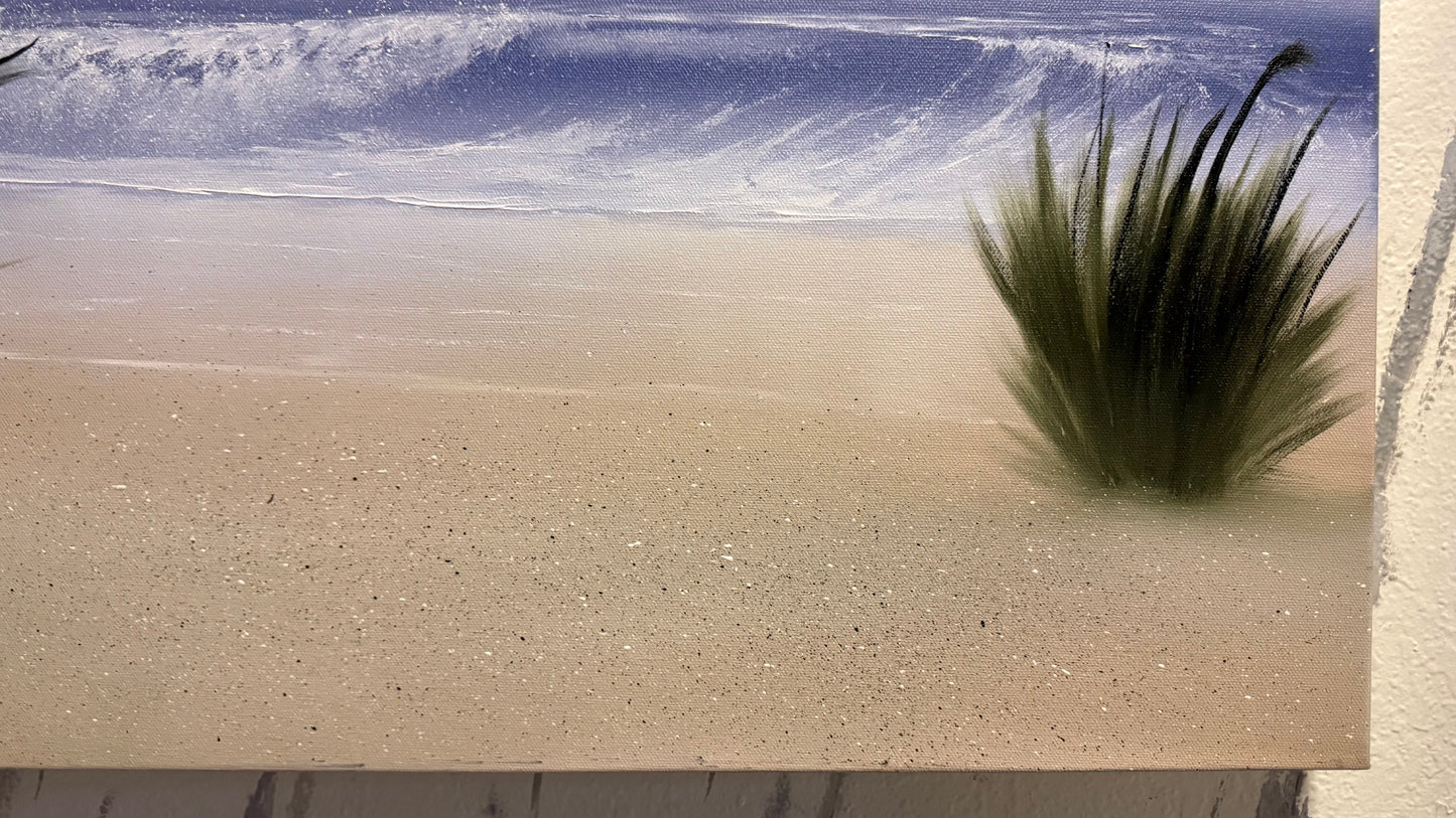Painting #2192 - 24x30" Canvas - Dune Grass Seascape painted 12-18-25
