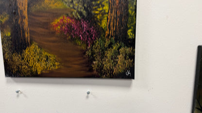 Painting #2653 - 18x24" Canvas - Sunset Cabin Landscape painted 10-17-26