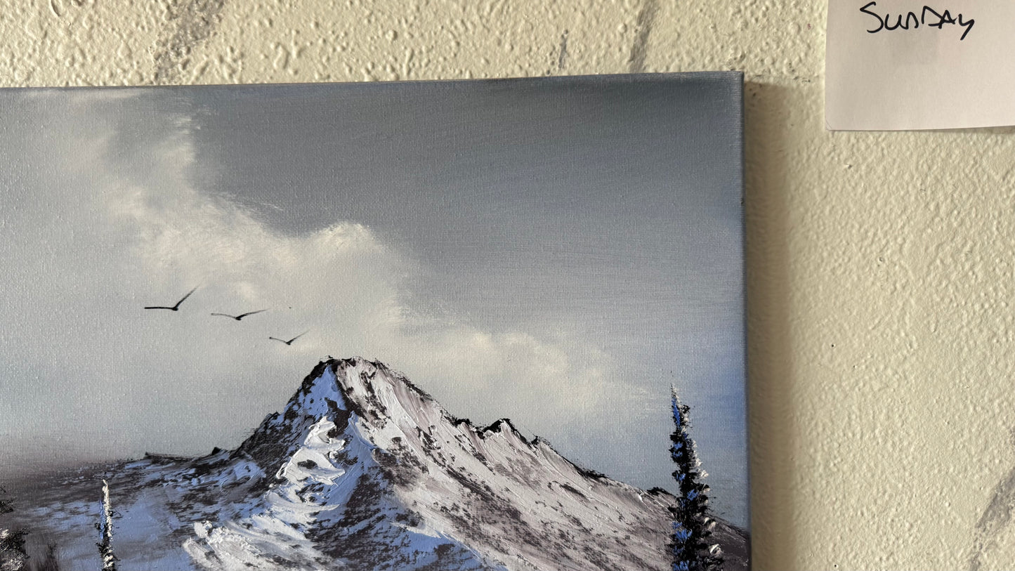 Painting #2409 - 16x20" Canvas - Road To Mt Hood Landscape painted 4-24-26