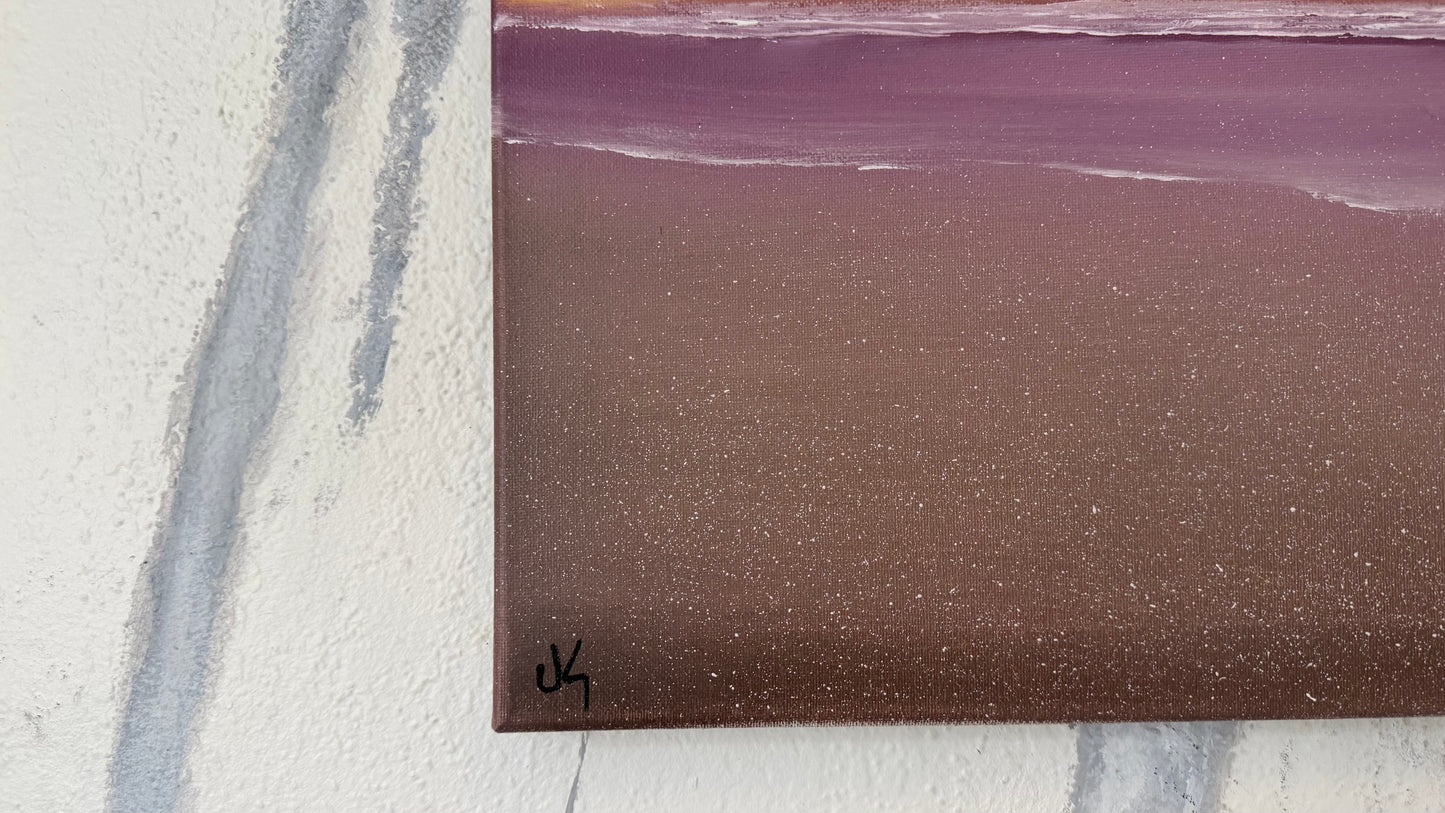 Painting #2475 - 16x20" Canvas - Sunset Seascape painted 6-3-26