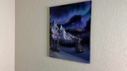 Painting #2498 - 16x20" Canvas - Night Mountain Landscape painted 6-30-26