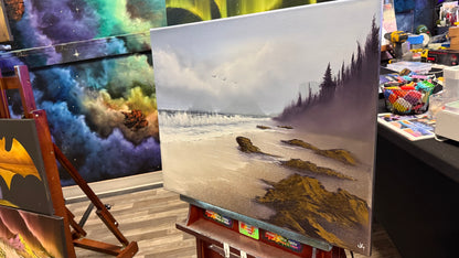 Painting #2083 - 22x28" Canvas - Oregon Coast Seascape painted 10-3-25