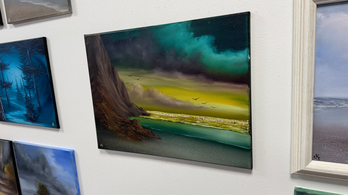Painting #2617 - 18x24" Canvas - Night Seascape painted 9-24-26
