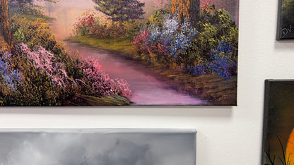 Painting #2654 - 22x28" Canvas - Sunset Forest Landscape painted 10-18-26