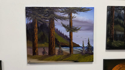 Painting #2646 - 20x24" Canvas - Pacific Northwest Seascape painted 10-12-26